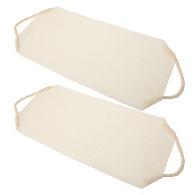 Baluue 2pcs Stretchable Exfoliating Bath Towel for Deep Cleaning Back Scrubber for Versatile Body Exfoliator for Family Use Beige Color for Dead Skin Removal