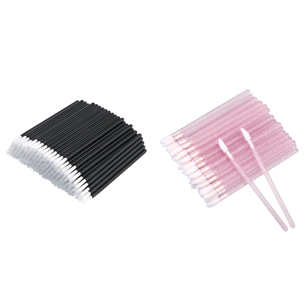 50Pcs Disposable Lip Gloss Wands, Portable and No-Clean Lipstick Applicator,100PCS Glitter Crystal Lip Brush