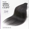 LUVME Invisible Clip in Hair Extensions, Kinky Straight Real Human Hair Remy Hair Clip ins for Women, Natural Human Hair, 24 inch 110g 7Pcs, Natural Black view 3