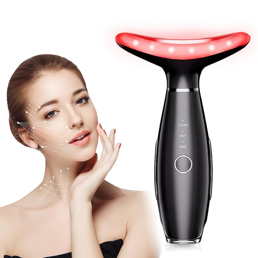 7 Colors Facial and Neck Massager,Lymphatic Contour Face Massager for Womens Skin Care- Rejuvenation- Lifting- Toning- Glow Boost-Tightening and Smooth