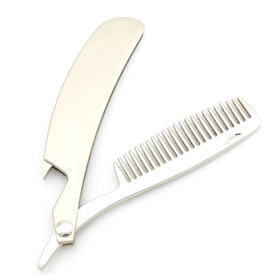 SHERCHPRY Sturdy Zinc Alloy Hair Comb Foldable Beard Styling Tool for Men Portable Pocket for Travel Grooming Accessory for Fathers and