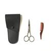 SHERCHPRY Professional Beard Grooming Eyebrow Scissors Set Cutting Scissors Stainless Steel Black Kit view 3