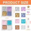 2-Pack Face Gems Glitter Palette Set, 8 Vibrant Colors Body Glitter Gel with 2 Applicators, Long-Lasting Face Cheeks, Eyes, Body  No Glue Needed, Perfect for Parties, Halloween, Festivals view 2