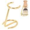 Yinhing Brush Holder, Zinc Alloy Sturdy Shaving Rack, Golden Stand for Men's Shaving Brushes view 4