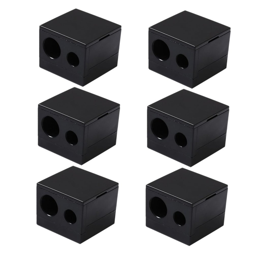PartyKindom Eyebrow Pencil Sharpener 6-Piece Double Hole Cosmetic Tool for Women Precision Makeup Sharpener for Eyebrow Pencils and Eyeliners for Makeup Artists and Beginners