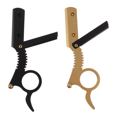 PLAFOPE 2pcs Beard Razor Blade Men Barber Accessories Single Blade Manual Shaver for Hair Shaving Eyebrow Trimmer