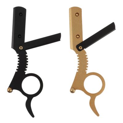 BIUDECO 2pcs Manual Razor for Men Beard Shaver Barber Razor Finger Easy Maneuvering