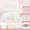 CIEHER Bride To Be Gift Set - Bride Spa Headband & Slippers, Makeup Bag, Bridal Gifts for Bachelorette Party Favors Bridal Shower Wedding Day view 2