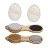 Healvian Bamboo Foot Care Tools Set 4pcs Pedicure Board Pumice Stone and Foot Scrubber Effective Callus Remover for view 1
