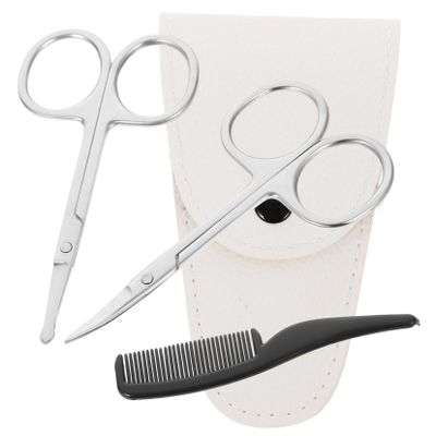 SHERCHPRY Facial Hair Trimming Kit 4pcs Stainless Steel Beard Scissors Scissors Nose Hair Trimmer Precision Shears for Grooming Barber Shop Diy