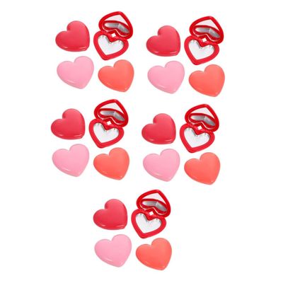 TOGEVAL 20pcs Heart-shaped Lipstick Containers Mirror Compact Empty Makeup Cases for Travel-friendly Storage for Lipsticks and Eyeshadows