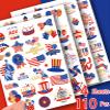 110Pcs 4th of July Temporary Tattoos, 4 Sheets Patriotic Party Face Body Decorations, USA Flag Independence Day 4th of July Temporary Tattoo Stickers for Kids Adults, Fourth of July Temporary Tattoos view 3