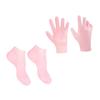 Gatuida 1set Moisturizing Exfoliating Sock and Glove Set for Soft Hands and Feet Care Pink Socks Gloves Hydrating Treatment for Dry Cracked Skin view 1