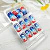 24Pcs American Independence Day Press on Nails Square Medium Fake Nails with Red Blue White Gradient Star Designs Artificial Nail 4th of July Full Cover Stick on Nails for Women and Girls view 3