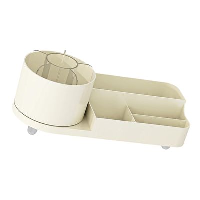 ABOOFAN Cosmetics Organizer Desk Makeup Storage Box Rotating Makeup Holder Skincare Brush Storage Desktop Organizer for Cosmetics