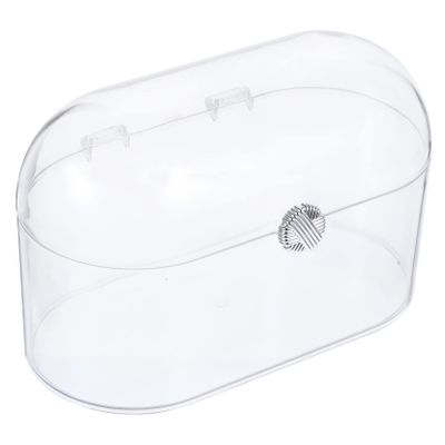 Alipis Transparent Acrylic Makeup Brush Holder with Lid Large Capacity Cosmetic Organizer for Desktop Multi-functional Storage Box for Vanity and Office Use