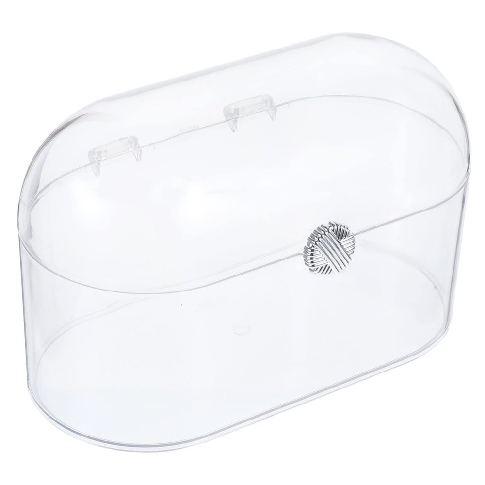 Alipis Transparent Acrylic Makeup Brush Holder with Lid Large Capacity Cosmetic Organizer for Desktop Multi-functional Storage Box for Vanity and Office Use