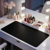 15.7"x23.6" Waterproof Makeup mat -Easy to Clean PU Leather Vanity Table Protector, No-Slip Vanity Mat for Makeup Brushes, Jewelry, Skincare(Black) view 1