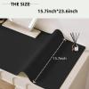 15.7"x23.6" Waterproof Makeup mat -Easy to Clean PU Leather Vanity Table Protector, No-Slip Vanity Mat for Makeup Brushes, Jewelry, Skincare(Black) view 2