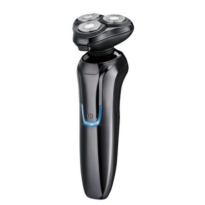3-Blade Electric Shaver, Rechargeable Men's Razor with Floating Heads, USB Charging, Black/Silver (Black)