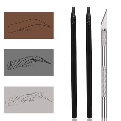 2pcs Waterproof Pre-Draw Mapping Pencils  Peel-Off Hard Core Eyebrow Pencils for Permanent Makeup, Microblading & Brow Shaping