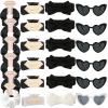 Tethzeng Bridesmaid Scrunchies Proposal Gifts square 4.1inch Bachelorette Hair Claws Clips Girls heart sunglasses headband gift for Wedding Party Favors (24, White&Black) view 1