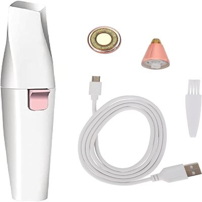 Painless Eyebrow Trimmer for Women, 2 in 1 Rechargeable Facial Hair Remover