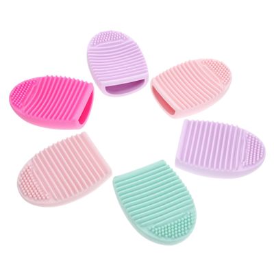 ELAYARD 6pcs Silicone Beauty Brush Mat Makeup Cleaning Pad for Efficient Brush Washing Mixed Colors Convenient for Salon Home Use