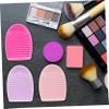 ELAYARD 6pcs Silicone Beauty Brush Mat Makeup Cleaning Pad for Efficient Brush Washing Mixed Colors Convenient for Salon Home Use view 3