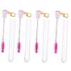 ELAYARD 4pcs Portable Eyelash Brush Tubes Keychain Reusable Mascara Wands for Eyebrow Makeup Eyelash Brushes for Travel and Daily Use for Beginners and Makeup Artists view 1