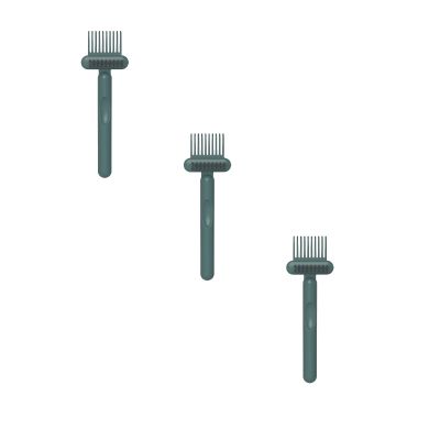 2-in-1 Comb Cleaner with Pick and Bristles, Hair Brush Cleaner and Remover Tool, Comb for Removing Hair and Dust, for Cleaning Hairs Dust (Green_3 pcs)