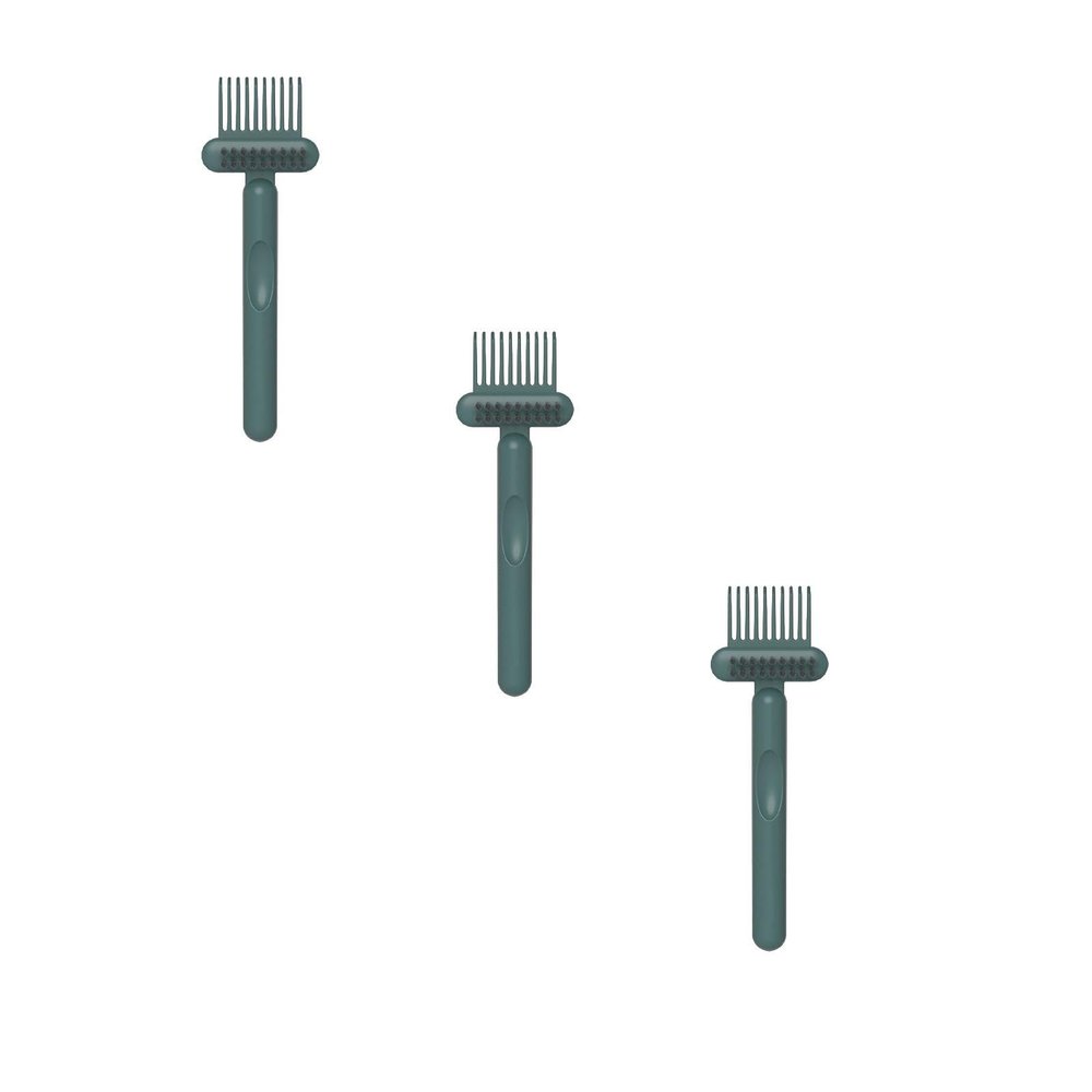 2-in-1 Comb Cleaner with Pick and Bristles, Hair Brush Cleaner and Remover Tool, Comb for Removing Hair and Dust, for Cleaning Hairs Dust (Green_3 pcs)