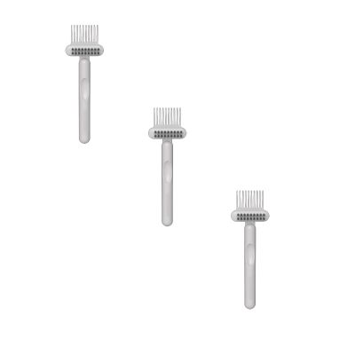 2-in-1 Comb Cleaner with Pick and Bristles, Hair Brush Cleaner and Remover Tool, Comb for Removing Hair and Dust, for Cleaning Hairs Dust (Grey_3 pcs)