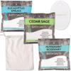 3-Pack Aromatherapy Bath Salts Gift Set. Variety Pack of Soothing Touch Bath Salts: Eucalyptus Spruce, Cedar Sage, Peppermint Rosemary (8 oz each) Bundle Includes Cotton Pouch & Loofah Exfoliating Pad view 1