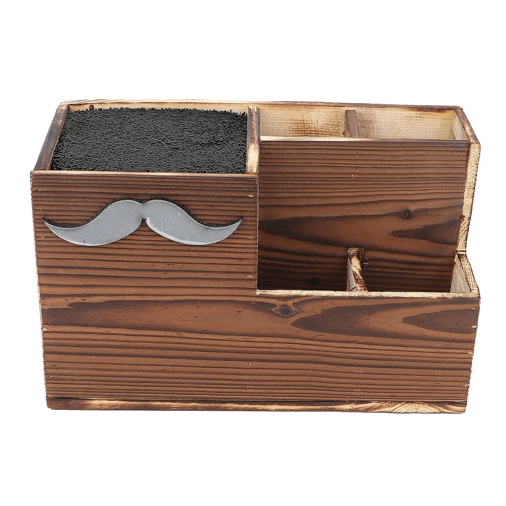 Wooden Hair Scissors Large Storage Box, Hairdressing Scissors Holder Shears Block, Barber Table Collector for Hairstyling, Combs Clips, Brushes, Salon Barber Scissor, Holder Rack