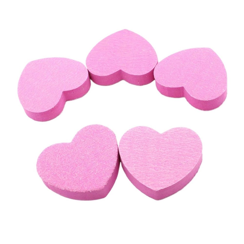 500Pcs Heart Shape Double Sided Nail File Sponge Nail Buffer Block File Washable Nail Care for Shaping/Smoothing Fingernail(500Pcs Black)
