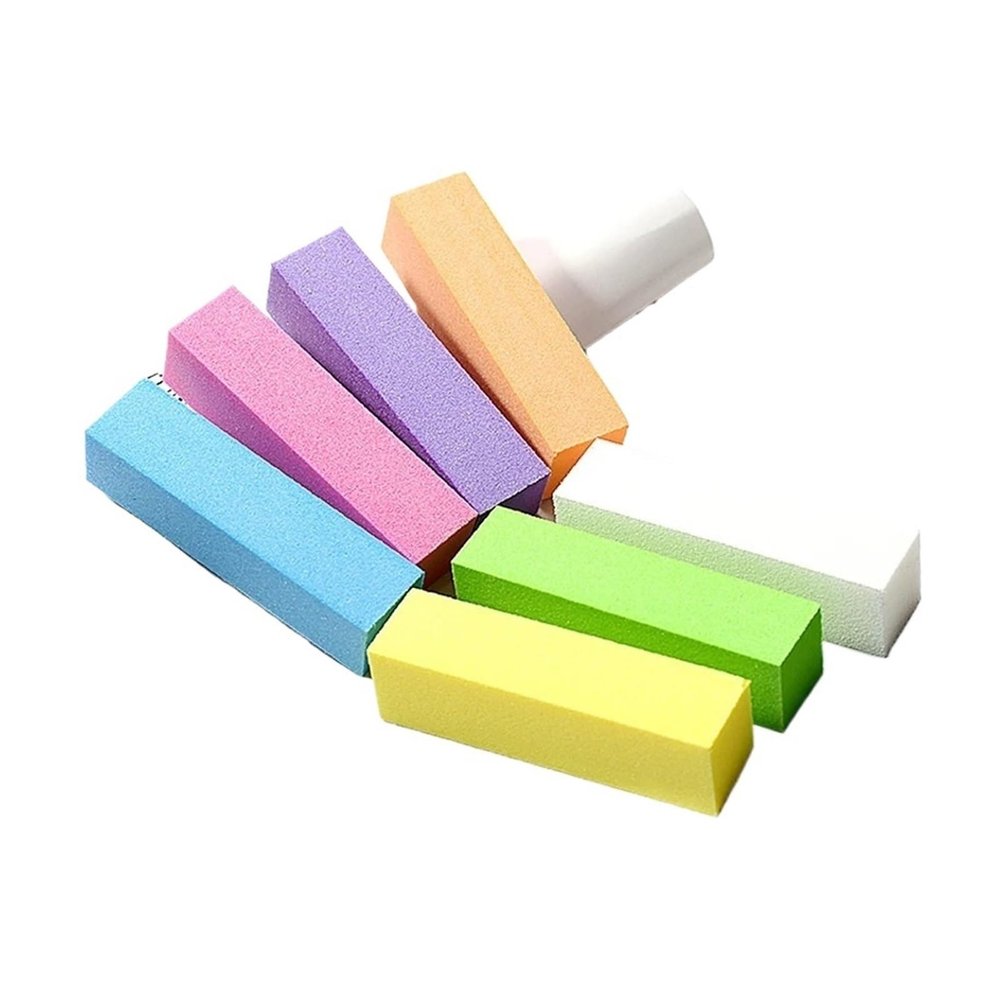 LZYXFP 5 Pcs Colorful Sponge Nails Buffer Grind Buffing Block Sanding Files 100 180 Pedicure Manicure Care Nail Art Polishing Tools(5 Pcs Mix)