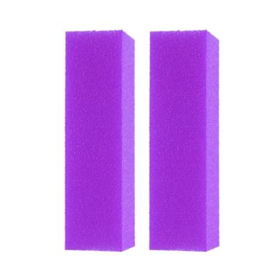 2Pcs Nail Buffer Blocks, 4 Sided Sponge Buffering Blocks for Acrylic, Natural Nail Cares, Professional Manicure(Neon Purple)