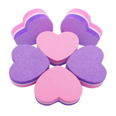 10/20/50 Pcs Purple Pink Heart Nail Files Buffer Block Removel Gel Polish Professional Material Nail Pedicure Manicure Tools(10Pcs)