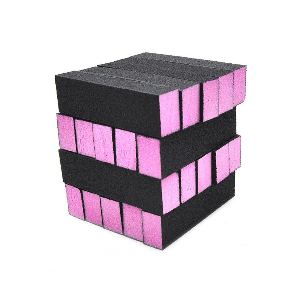20 PCS Professional Nail Files Black Sandpaper Nail File Block Colorful Sponge Nail Buffer Blok Files for Manicure(Pink)