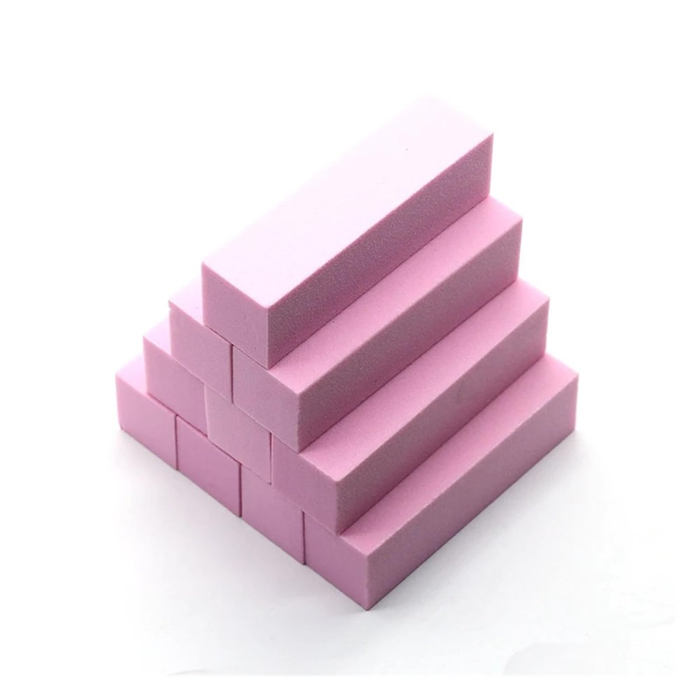 5/10 Pcs Nail Art Sanding Sponge Buffer Block Nail Buffers Files Block Grinding Polishing Manicure Nail Art Tool(Pink-10pcs)
