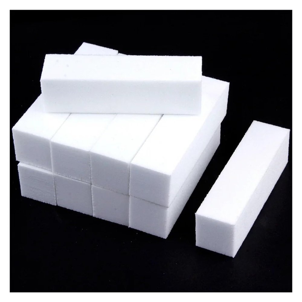 10/20/50Pcs Professional Nail Buffer Nail File Polisher Block Manicure Pedicure Files Sanding Polishing Sponge Nail Art Tools(10pcs White)