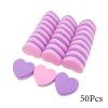 50PCS Double-Side Heart Nail Files Buffer Block Pink Purple 180 240 Grit Sponge Nail Supplies for Professional Manicure Products view 2
