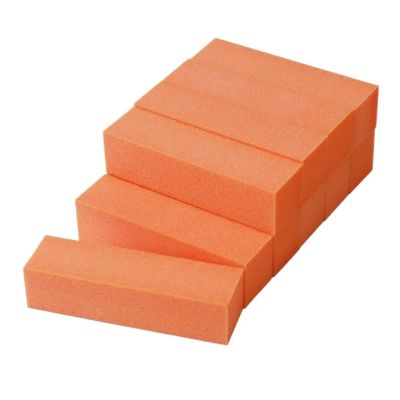 10PCS Nail Art Buffer Grinder Buffing Block White Nail File for Pedicure Tips Manicure Care Sponge Buffer Gel Polish Accessories Tools(Orange)