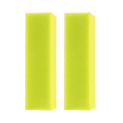 2Pcs Nail Buffer Blocks, 4 Sided Sponge Buffering Blocks for Acrylic, Natural Nail Cares, Professional Manicure(Neon Yellow)