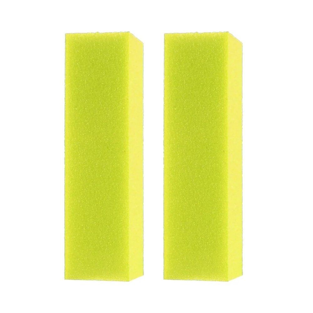 2Pcs Nail Buffer Blocks, 4 Sided Sponge Buffering Blocks for Acrylic, Natural Nail Cares, Professional Manicure(Neon Yellow)