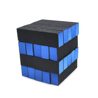 20 PCS Professional Nail Files Black Sandpaper Nail File Block Colorful Sponge Nail Buffer Blok Files for Manicure(Blue)