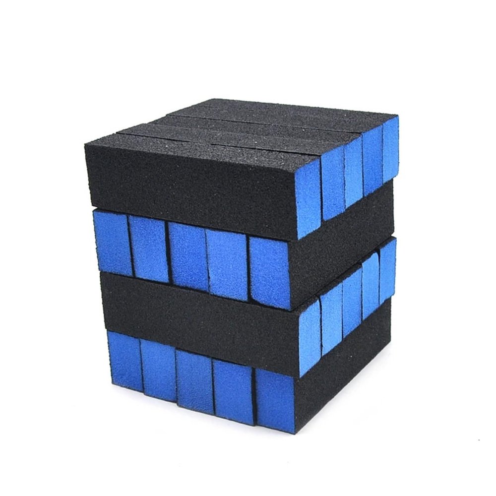 20 PCS Professional Nail Files Black Sandpaper Nail File Block Colorful Sponge Nail Buffer Blok Files for Manicure(Blue)