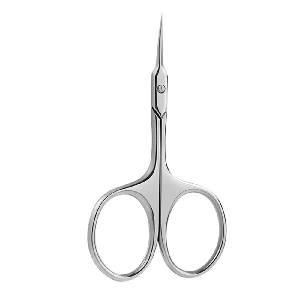 1Pcs Cuticle Scissors Manicure Nail Tools Stainless Curved Blade Eyebrow Eyelash Dry Skin Multi-purpose Small Scissors(Silver)