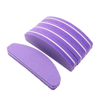 5pcs Sponge Block Nail File 180/240 Purple Boat Nail Buffer Gel Polish Lime Sanding Buffer Manicure Tools